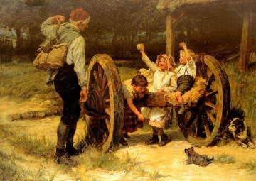  Familia Pintura - Feliz como dura el día familia rural Frederick E Morgan